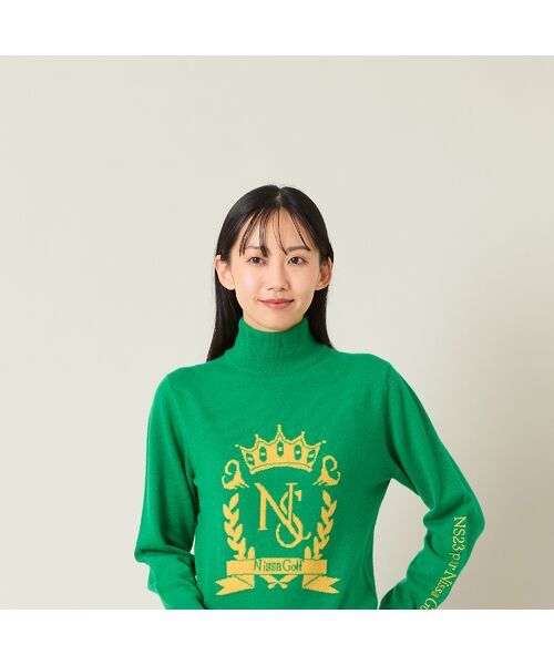 NS23 par Nissa Golf / エヌエス23・パー・ニッサゴルフ ニット・セーター | 【レディース】オリジナルロゴカシミヤインターシャニットセーター | 詳細11