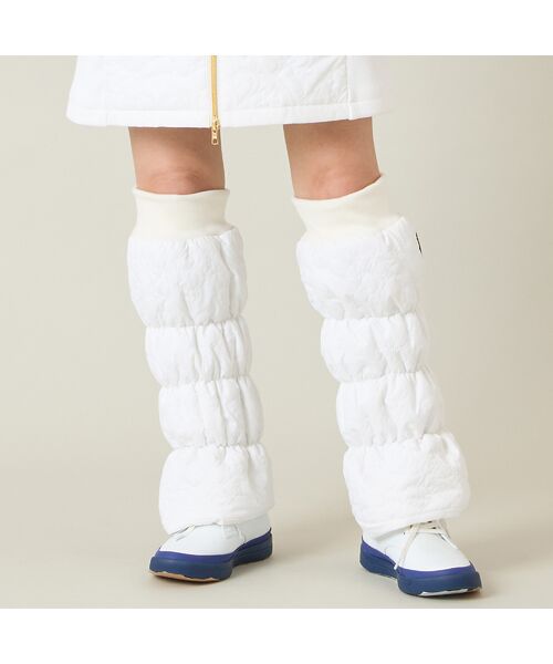 NS23 par Nissa Golf/エヌエス23・パー・ニッサゴルフ ロゴキルティングレッグウォーマー ホワイト F NS23 par Nissa Golf/エヌエス23・パー・ニッサゴルフ ロゴキルティングレッグウォーマー ホワイト F