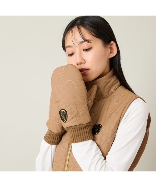 NS23 par Nissa Golf/エヌエス23・パー・ニッサゴルフ ロゴキルティングミトン ベージュ F NS23 par Nissa Golf/エヌエス23・パー・ニッサゴルフ ロゴキルティングミトン ベージュ F