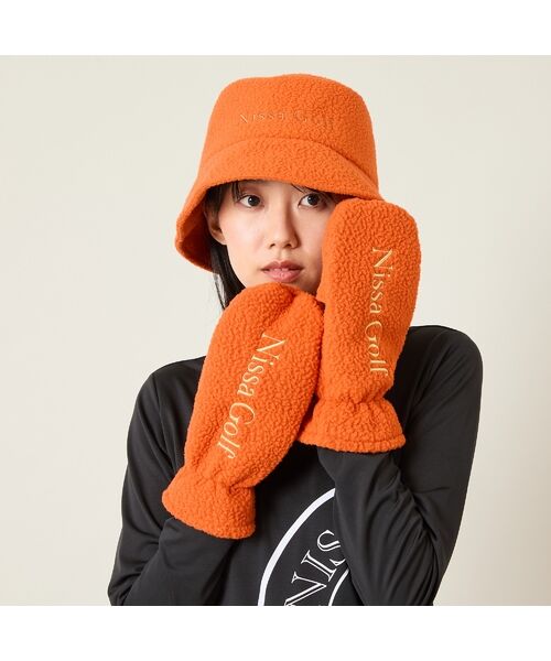 NS23 par Nissa Golf/エヌエス23・パー・ニッサゴルフ ボアフリースミトン オレンジ F NS23 par Nissa Golf/エヌエス23・パー・ニッサゴルフ ボアフリースミトン オレンジ F