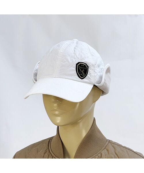 NS23 par Nissa Golf/エヌエス23・パー・ニッサゴルフ ロゴキルティングフライングキャップ ホワイト F NS23 par Nissa Golf/エヌエス23・パー・ニッサゴルフ ロゴキルティングフライングキャップ ホワイト F