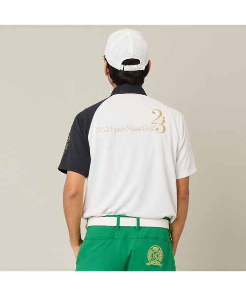 NS23 par Nissa Golf / エヌエス23・パー・ニッサゴルフ ポロシャツ | 【Men's】【吸湿速乾／UVカット】アシンメトリーメッシュポロ | 詳細3