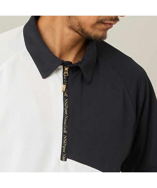 NS23 par Nissa Golf / エヌエス23・パー・ニッサゴルフ ポロシャツ | 【Men's】【吸湿速乾／UVカット】アシンメトリーメッシュポロ | 詳細4