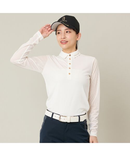 NS23 par Nissa Golf / エヌエス23・パー・ニッサゴルフ カットソー | 【Women's】【接触冷感】シアーシャツ（ホワイト）