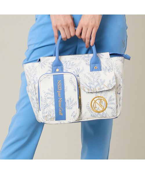 NS23 par Nissa Golf / エヌエス23・パー・ニッサゴルフ ショルダーバッグ | ミモザ柄カートバッグ（ライトブルー）