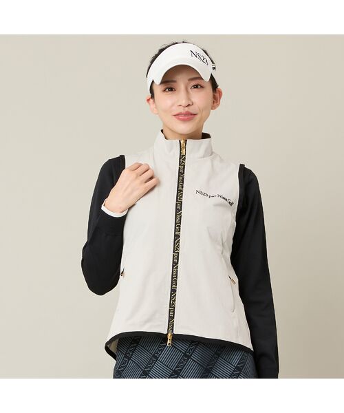NS23 par Nissa Golf / エヌエス23・パー・ニッサゴルフ ベスト | 【Women's】バックギャザージップベスト（ベージュ）