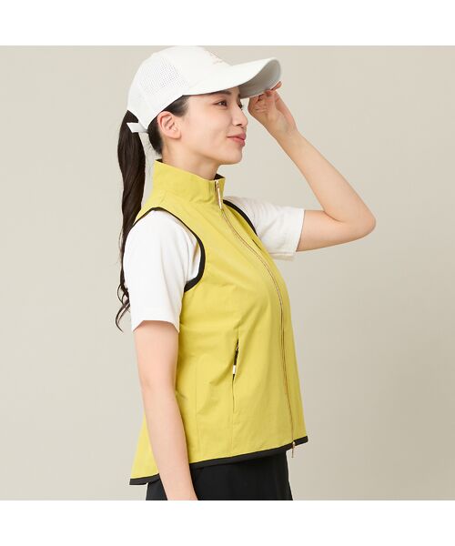 NS23 par Nissa Golf / エヌエス23・パー・ニッサゴルフ ベスト | 【Women's】バックギャザージップベスト（イエロー）