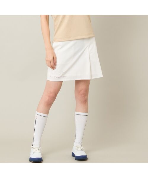 NS23 par Nissa Golf / エヌエス23・パー・ニッサゴルフ ショート・ハーフ・半端丈パンツ | 【Women's】【接触冷感／UVカット／撥水】ストレッチプリーツキュロット（ホワイト）