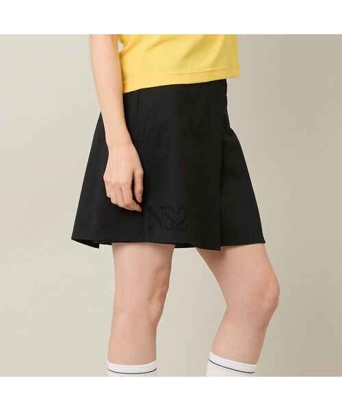 NS23 par Nissa Golf / エヌエス23・パー・ニッサゴルフ ショート・ハーフ・半端丈パンツ | 【Women's】【接触冷感／UVカット／撥水】ストレッチプリーツキュロット（ブラック）