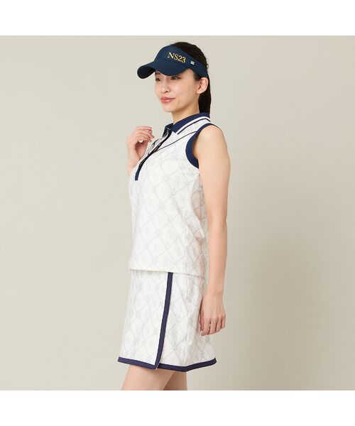 NS23 par Nissa Golf / エヌエス23・パー・ニッサゴルフ カットソー | 【Women's】【セットアップ可】マリーンプリントノースリーブ | 詳細4