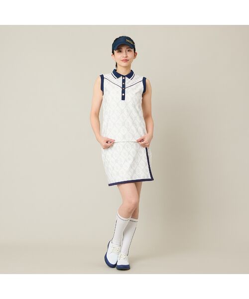 NS23 par Nissa Golf / エヌエス23・パー・ニッサゴルフ カットソー | 【Women's】【セットアップ可】マリーンプリントノースリーブ | 詳細5