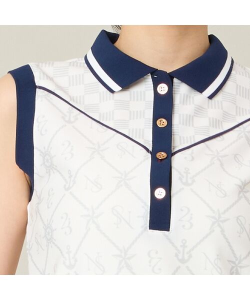 NS23 par Nissa Golf / エヌエス23・パー・ニッサゴルフ カットソー | 【Women's】【セットアップ可】マリーンプリントノースリーブ | 詳細7