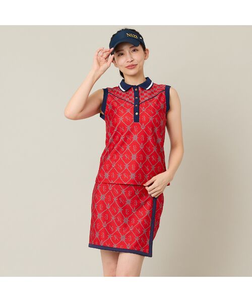 NS23 par Nissa Golf / エヌエス23・パー・ニッサゴルフ カットソー | 【Women's】【セットアップ可】マリーンプリントノースリーブ | 詳細14