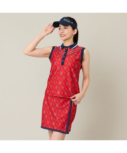 NS23 par Nissa Golf / エヌエス23・パー・ニッサゴルフ カットソー | 【Women's】【セットアップ可】マリーンプリントノースリーブ | 詳細15