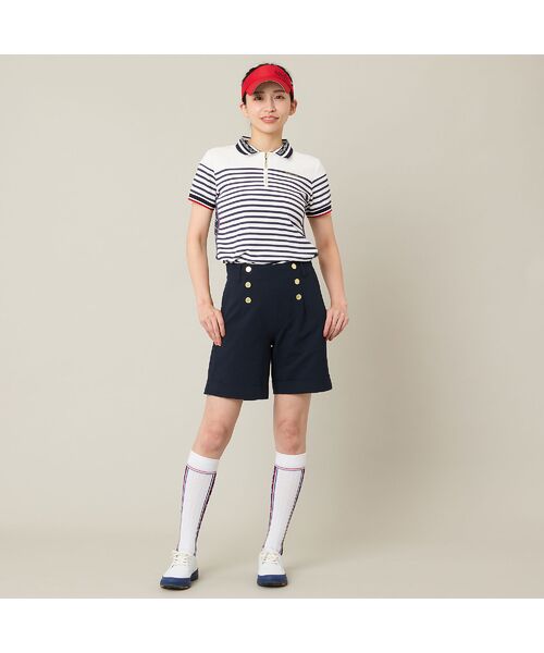 NS23 par Nissa Golf / エヌエス23・パー・ニッサゴルフ ポロシャツ | 【Women's】【吸水速乾】ハーフジップボーダーポロ | 詳細1