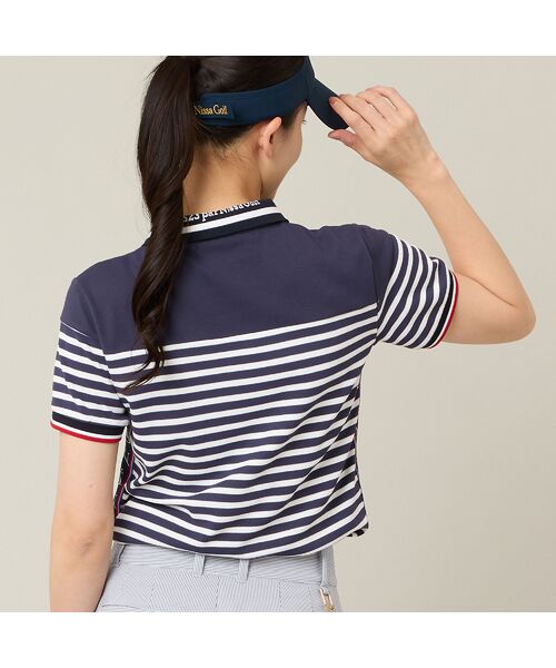 NS23 par Nissa Golf / エヌエス23・パー・ニッサゴルフ ポロシャツ | 【Women's】【吸水速乾】ハーフジップボーダーポロ | 詳細14