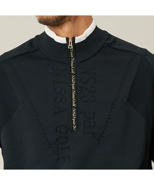 NS23 par Nissa Golf / エヌエス23・パー・ニッサゴルフ ニット・セーター | 【Men's】ホールガーメントハーフジップ | 詳細6