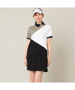 NS23 par Nissa Golf / エヌエス23・パー・ニッサゴルフ ミニ丈・ひざ丈ワンピース | 【Women's】【吸水速乾】マリーンフラッグポロワンピース