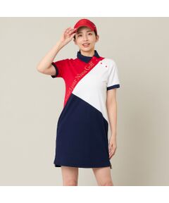 NS23 par Nissa Golf / エヌエス23・パー・ニッサゴルフ ミニ丈・ひざ丈ワンピース | 【Women's】【吸水速乾】マリーンフラッグポロワンピース