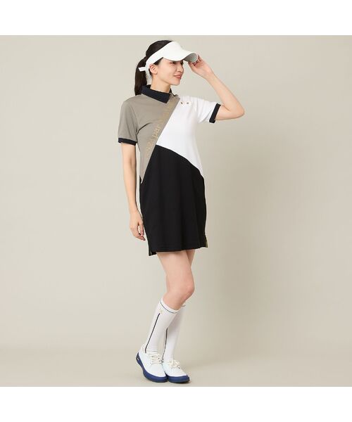 NS23 par Nissa Golf / エヌエス23・パー・ニッサゴルフ ミニ丈・ひざ丈ワンピース | 【Women's】【吸水速乾】マリーンフラッグポロワンピース | 詳細1