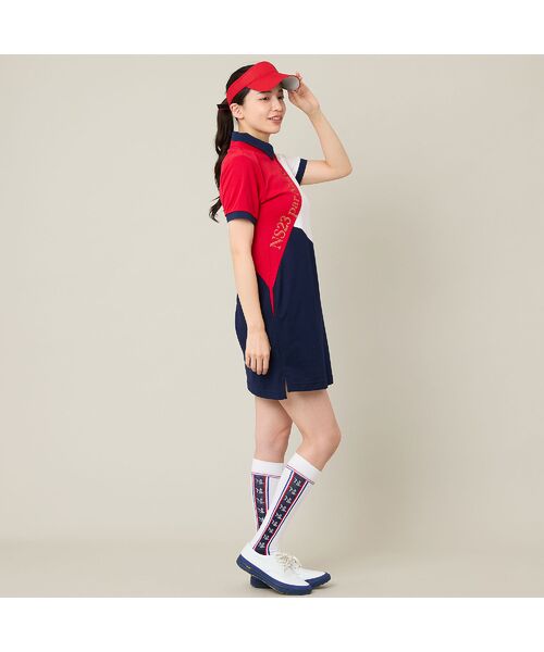 NS23 par Nissa Golf / エヌエス23・パー・ニッサゴルフ ミニ丈・ひざ丈ワンピース | 【Women's】【吸水速乾】マリーンフラッグポロワンピース | 詳細16