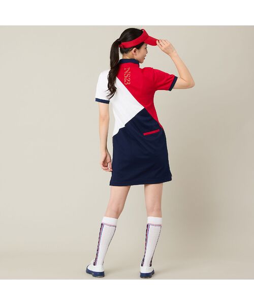 NS23 par Nissa Golf / エヌエス23・パー・ニッサゴルフ ミニ丈・ひざ丈ワンピース | 【Women's】【吸水速乾】マリーンフラッグポロワンピース | 詳細17