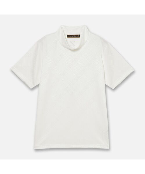NS23 par Nissa Golf / エヌエス23・パー・ニッサゴルフ カットソー | 【Men's】ロゴジャカードモックネック(ホワイト)