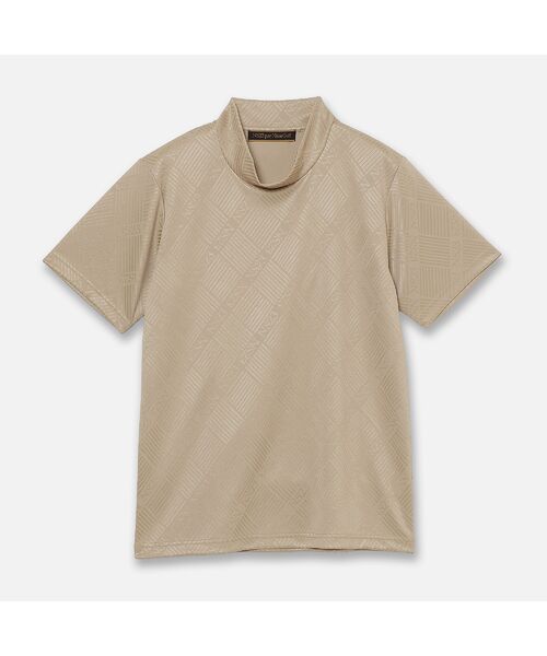 NS23 par Nissa Golf / エヌエス23・パー・ニッサゴルフ カットソー | 【Men's】ロゴジャカードモックネック(ベージュ)