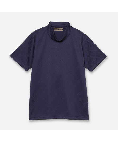 NS23 par Nissa Golf / エヌエス23・パー・ニッサゴルフ カットソー | 【Men's】ロゴジャカードモックネック(ダークブルー)