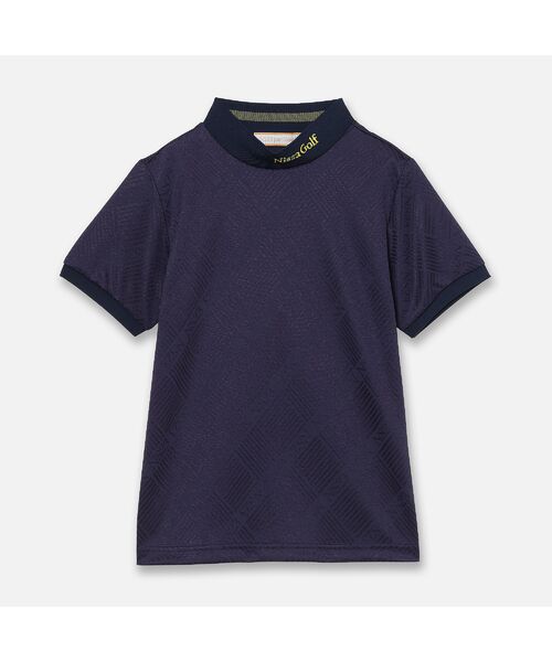 NS23 par Nissa Golf / エヌエス23・パー・ニッサゴルフ カットソー | 【Women's】ロゴジャカードモックネック(ダークブルー)