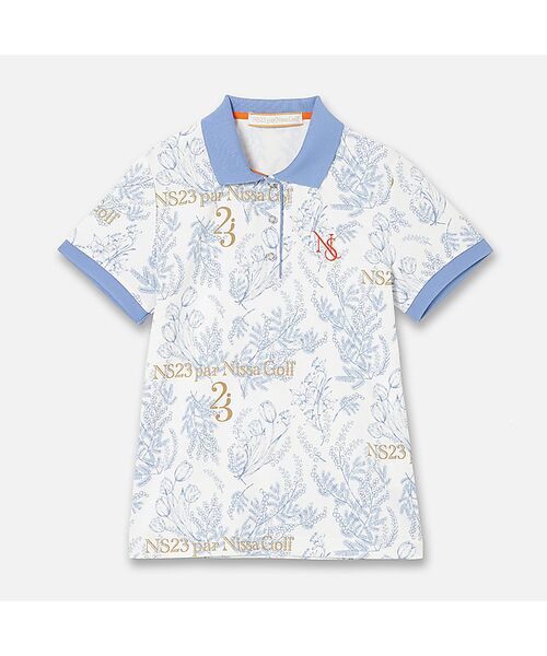 NS23 par Nissa Golf / エヌエス23・パー・ニッサゴルフ カットソー | 【追加生産】【Women's】【接触冷感】ミモザプリントポロ | 詳細1