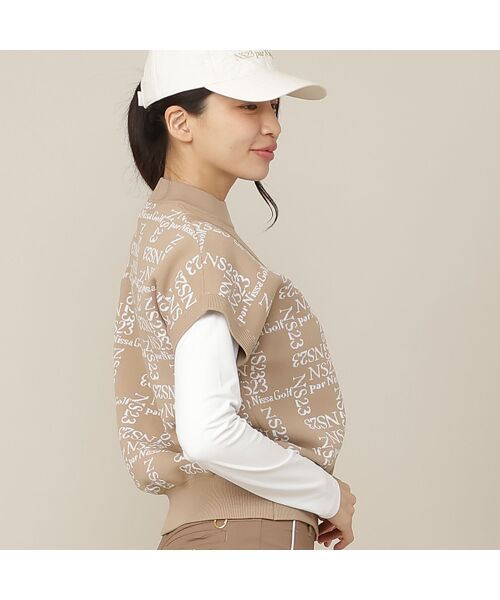 NS23 par Nissa Golf / エヌエス23・パー・ニッサゴルフ ベスト | 【Women's】モノグラムロゴJQニットベスト | 詳細7