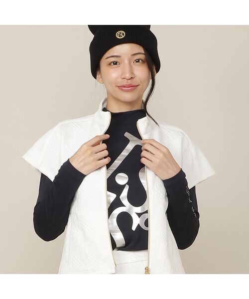NS23 par Nissa Golf / エヌエス23・パー・ニッサゴルフ シャツ・ブラウス | 【Women's】ロゴプリントモックネック(ブラック)