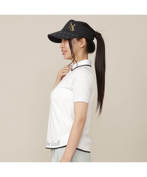 NS23 par Nissa Golf / エヌエス23・パー・ニッサゴルフ ポロシャツ | 【Women's/吸水速乾/UVカット/接触冷感】ロゴ編み半袖ポロシャツ | 詳細2