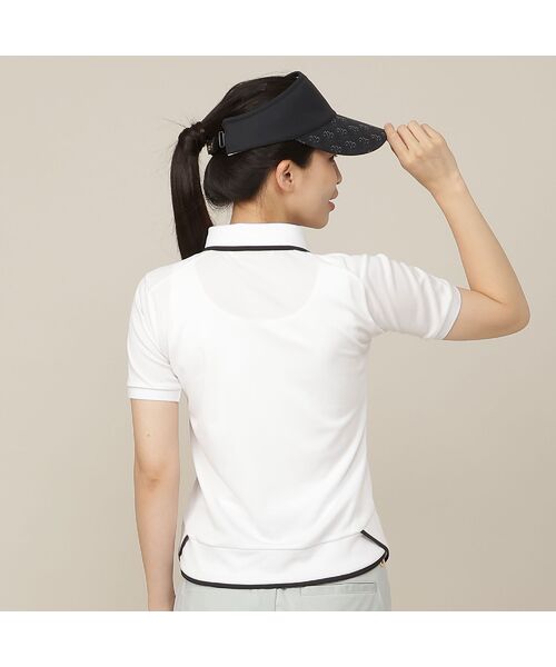 NS23 par Nissa Golf / エヌエス23・パー・ニッサゴルフ ポロシャツ | 【Women's/吸水速乾/UVカット/接触冷感】ロゴ編み半袖ポロシャツ | 詳細3