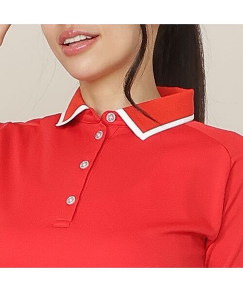 NS23 par Nissa Golf / エヌエス23・パー・ニッサゴルフ ポロシャツ | 【Women's/吸水速乾/UVカット/接触冷感】ロゴ編み半袖ポロシャツ | 詳細8