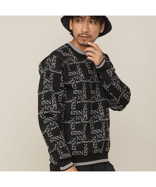 NS23 par Nissa Golf / エヌエス23・パー・ニッサゴルフ ニット・セーター | 【Men's】モノグラムJQニット(ブラック)