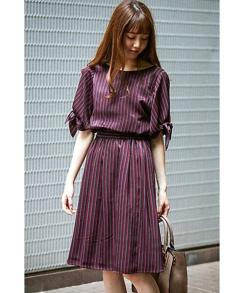 セール レトロストライプサテンワンピース ワンピース N Natural Beauty Basic エヌ ナチュラルビューティーベーシック ファッション通販 タカシマヤファッションスクエア