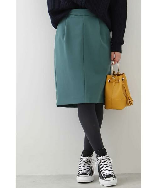 ＊＊N.Natural Beauty Basic / エヌ ナチュラルビューティーベーシック スカート | サイドボタンタイトスカート（グリーン）