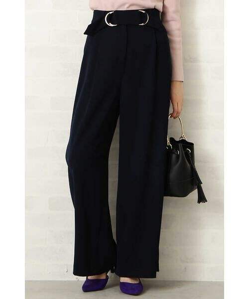 ＊＊N.Natural Beauty Basic / エヌ ナチュラルビューティーベーシック パンツ | 2リングベルトパンツ（ネイビー）