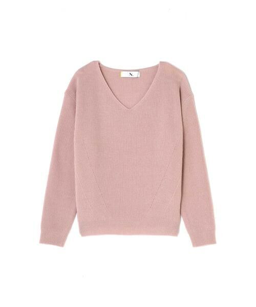 ＊＊N.Natural Beauty Basic / エヌ ナチュラルビューティーベーシック ニット・セーター | ハイゲージアゼVネックニット（ピンク）