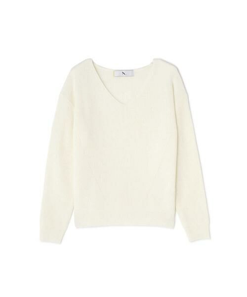 ＊＊N.Natural Beauty Basic / エヌ ナチュラルビューティーベーシック ニット・セーター | ハイゲージアゼVネックニット（オフ）