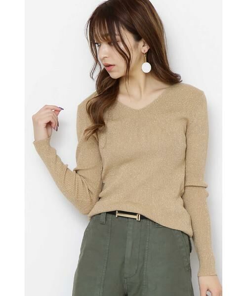 ＊＊N.Natural Beauty Basic / エヌ ナチュラルビューティーベーシック ニット・セーター | ラメリブニット（ベージュ）