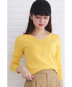 総針Vネックニット