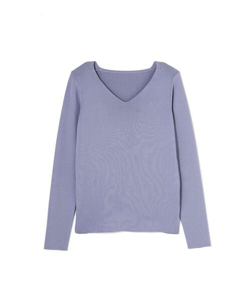 ＊＊N.Natural Beauty Basic / エヌ ナチュラルビューティーベーシック ニット・セーター | 総針Vネックニット（ブルー）