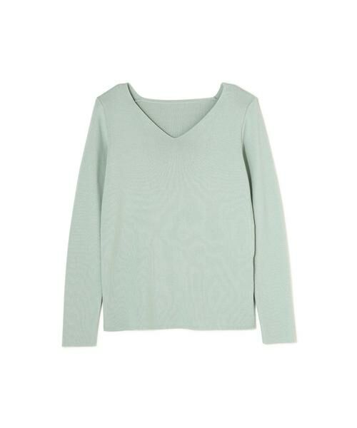 ＊＊N.Natural Beauty Basic / エヌ ナチュラルビューティーベーシック ニット・セーター | 総針Vネックニット（ライトグリーン）