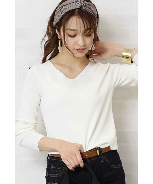 ＊＊N.Natural Beauty Basic / エヌ ナチュラルビューティーベーシック ニット・セーター | 総針Vネックニット（オフ）