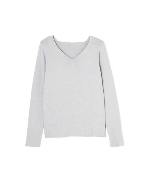 ＊＊N.Natural Beauty Basic / エヌ ナチュラルビューティーベーシック ニット・セーター | 総針Vネックニット（グレー1）
