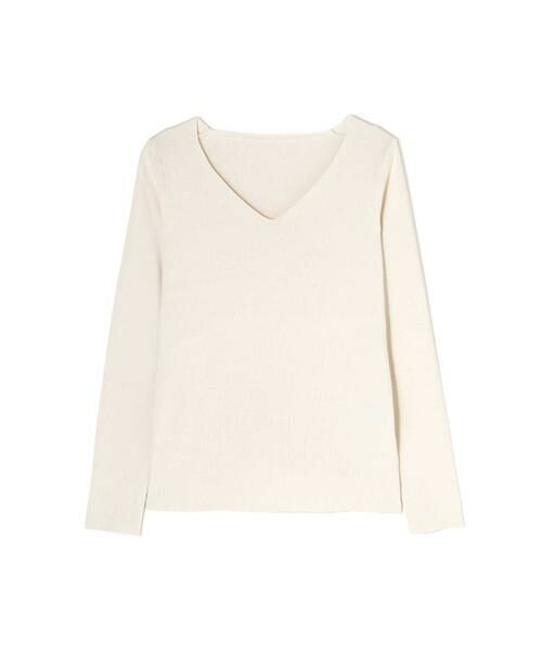 ＊＊N.Natural Beauty Basic / エヌ ナチュラルビューティーベーシック ニット・セーター | 総針Vネックニット（オフ2）