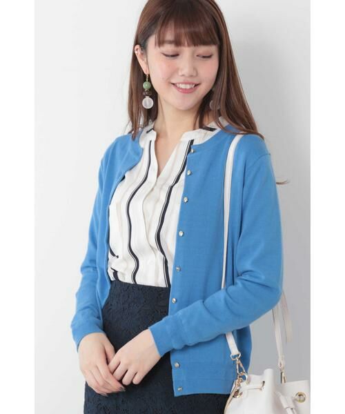 ＊＊N.Natural Beauty Basic / エヌ ナチュラルビューティーベーシック カーディガン・ボレロ | カラーニットカーディガン(アンサンブル対応）（ブルー）